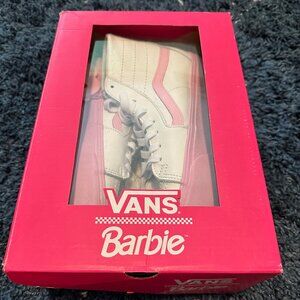 New Vans x Barbie SK8-HI Tapered Stackform True White Pink Women's Sz 9.5